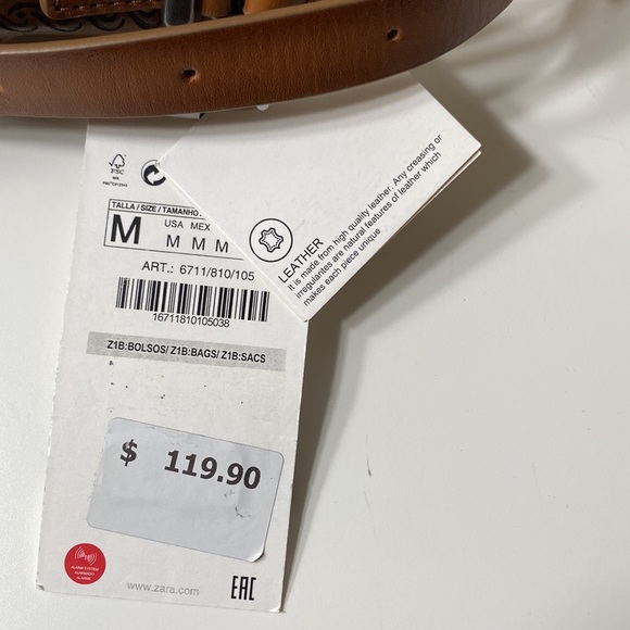 [NWT] Zara Die Cut Split Genuine Leather Bucket Bag - Picture 11 of 13